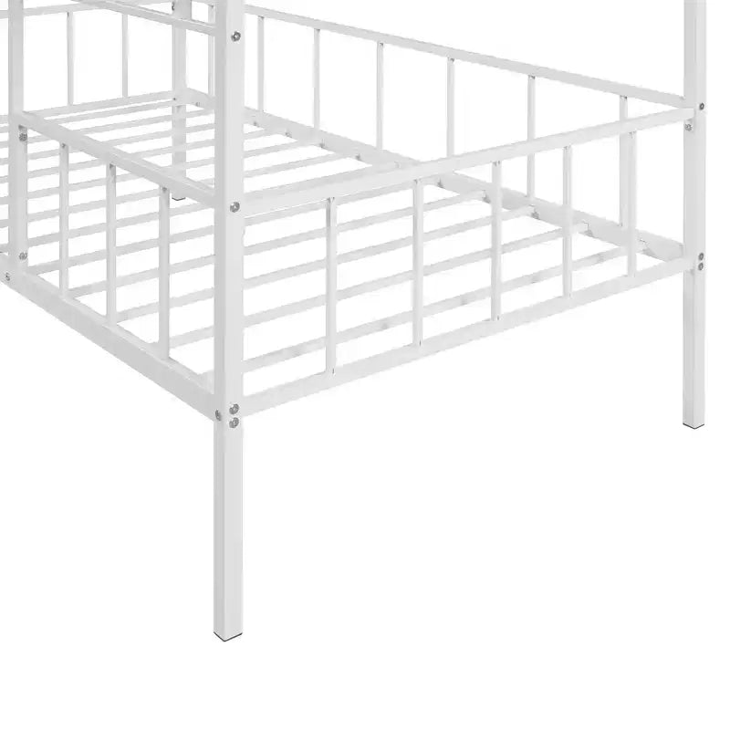 Metal Platform Bed Frame Twin Size Low Tree House Bed with Slatted Support for Toddlers Teen Boys Girls