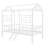 Metal Platform Bed Frame Twin Size Low Tree House Bed with Slatted Support for Toddlers Teen Boys Girls