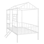 Metal Platform Bed Frame Twin Size Low Tree House Bed with Slatted Support for Toddlers Teen Boys Girls