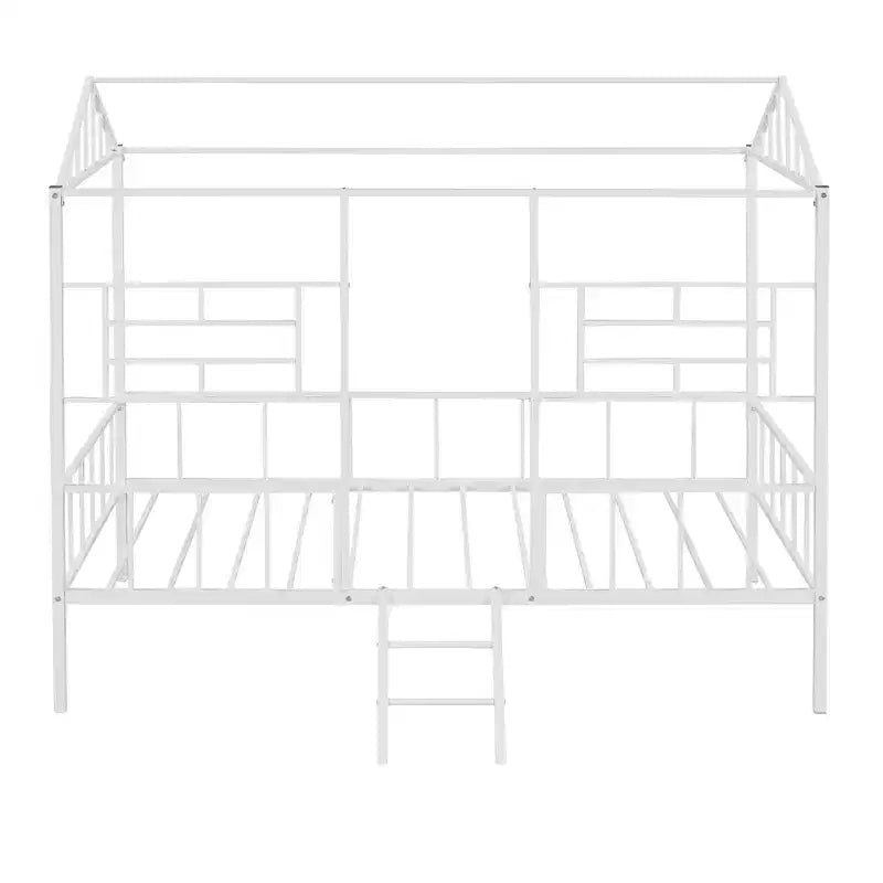 Metal Platform Bed Frame Twin Size Low Tree House Bed with Slatted Support for Toddlers Teen Boys Girls