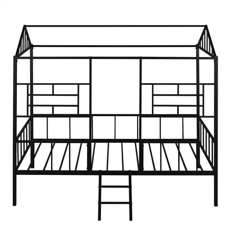 Metal Platform Bed Frame Twin Size Low Tree House Bed with Slatted Support for Toddlers Teen Boys Girls