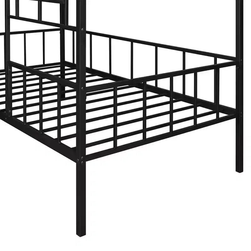 Metal Platform Bed Frame Twin Size Low Tree House Bed with Slatted Support for Toddlers Teen Boys Girls