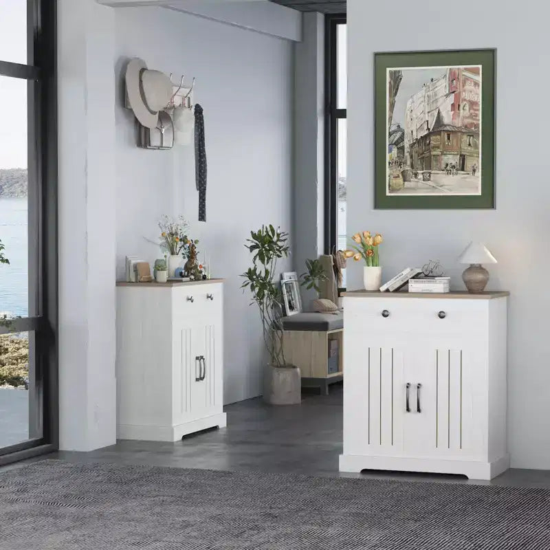 Space-Saving Particleboard Cabinet with Two Doors