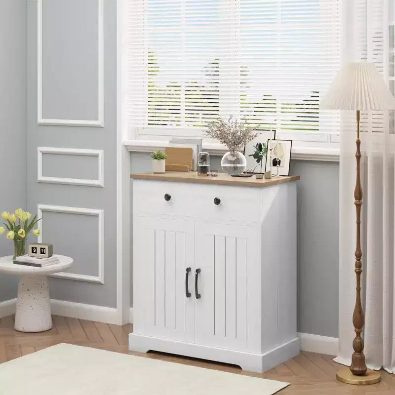 Space-Saving Particleboard Cabinet with Two Doors