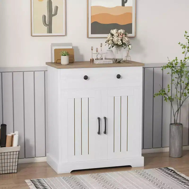 Space-Saving Particleboard Cabinet with Two Doors