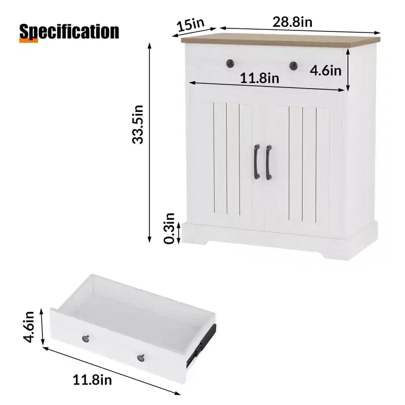 Space-Saving Particleboard Cabinet with Two Doors