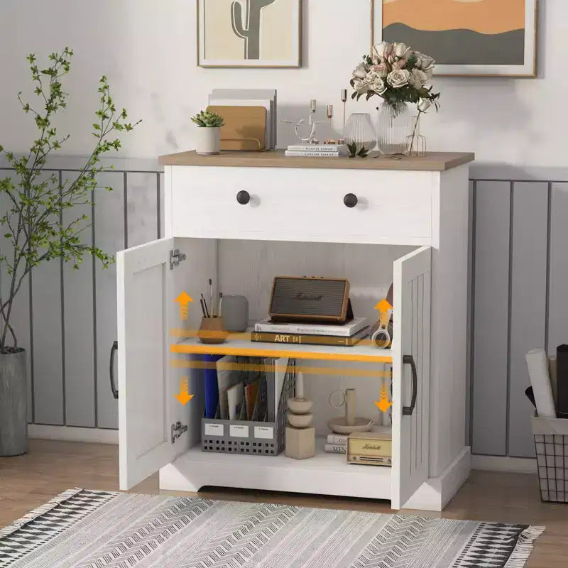 Space-Saving Particleboard Cabinet with Two Doors