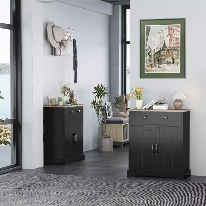Space-Saving Particleboard Cabinet with Two Doors