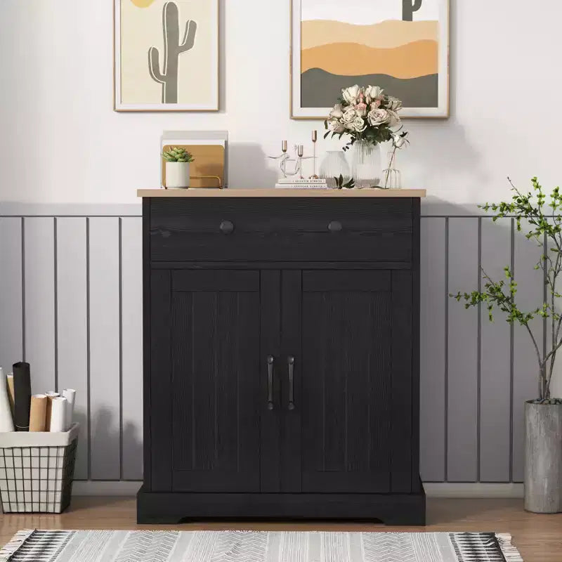 Space-Saving Particleboard Cabinet with Two Doors