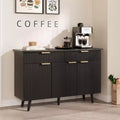47 in Modern Fluted Buffet Cabinet with Storage, 3 Doors & 2 Drawers Adjustable Shelves Multi-Functional Accent Credenza, Sideboard Cabinet