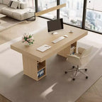 63-Inch Rectangular Dining Table with Storage, Large Dining Table for 6 w/Large Tabletop & Sturdy Frame, Wooden Kitchen Table with Double Pedestal