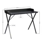 Bureau de jeu FurnitureR 40, bureau d'ordinateur moderne avec cadre métallique robuste en forme de X, bureau de travail pour la maison, table d'écriture, poste de travail pour le jeu et l'étude, noir