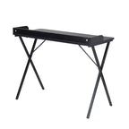 Bureau de jeu FurnitureR 40, bureau d'ordinateur moderne avec cadre métallique robuste en forme de X, bureau de travail pour la maison, table d'écriture, poste de travail pour le jeu et l'étude, noir