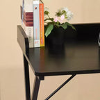 Bureau de jeu FurnitureR 40, bureau d'ordinateur moderne avec cadre métallique robuste en forme de X, bureau de travail pour la maison, table d'écriture, poste de travail pour le jeu et l'étude, noir