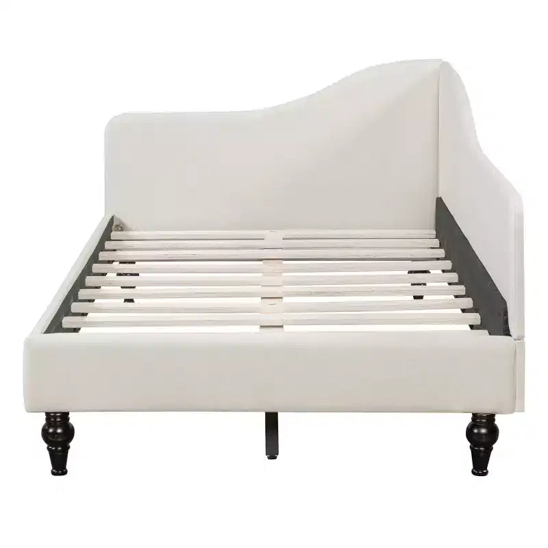GDFStudio Gene L-Shaped Linen Daybed with Solid Wood Legs