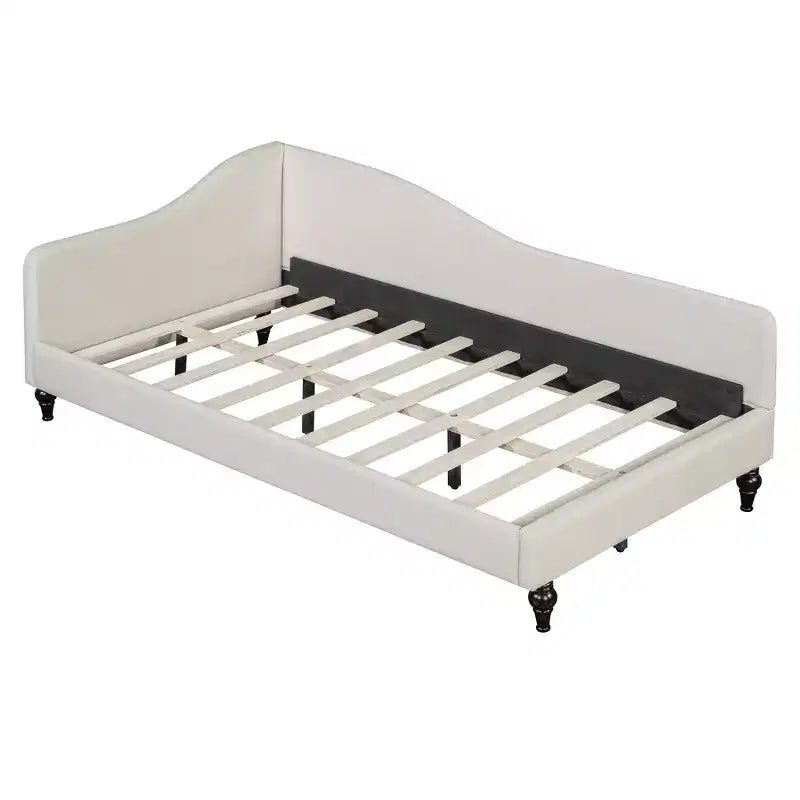GDFStudio Gene L-Shaped Linen Daybed with Solid Wood Legs