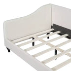 GDFStudio Gene L-Shaped Linen Daybed with Solid Wood Legs