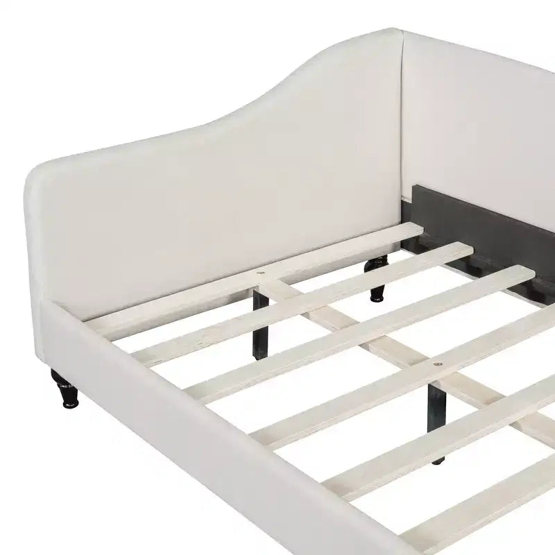 GDFStudio Gene L-Shaped Linen Daybed with Solid Wood Legs