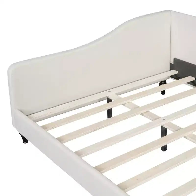 GDFStudio Gene L-Shaped Linen Daybed with Solid Wood Legs