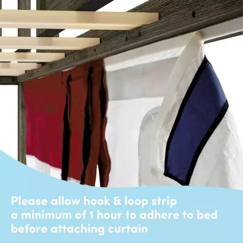 Twin Low Loft With Easy Slide & Firetruck Curtain