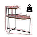 Table basse ronde avec plateau de rangement, tables d'appoint ovales à 2 niveaux, petite table d'appoint en bois pour salon