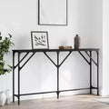 Clihome Entryway Console Table with Adjustable Feet, Industrial Design for Modern Living Room & Hallway-Black