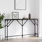 Clihome Entryway Console Table with Adjustable Feet, Industrial Design for Modern Living Room & Hallway-Black