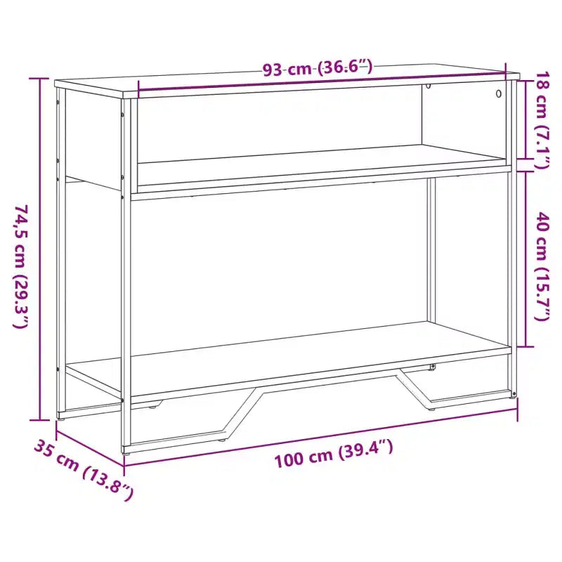 Clihome Modern Warm Spacious Sonoma Console Table for Entryway, Sturdy Capacity Hallway Table