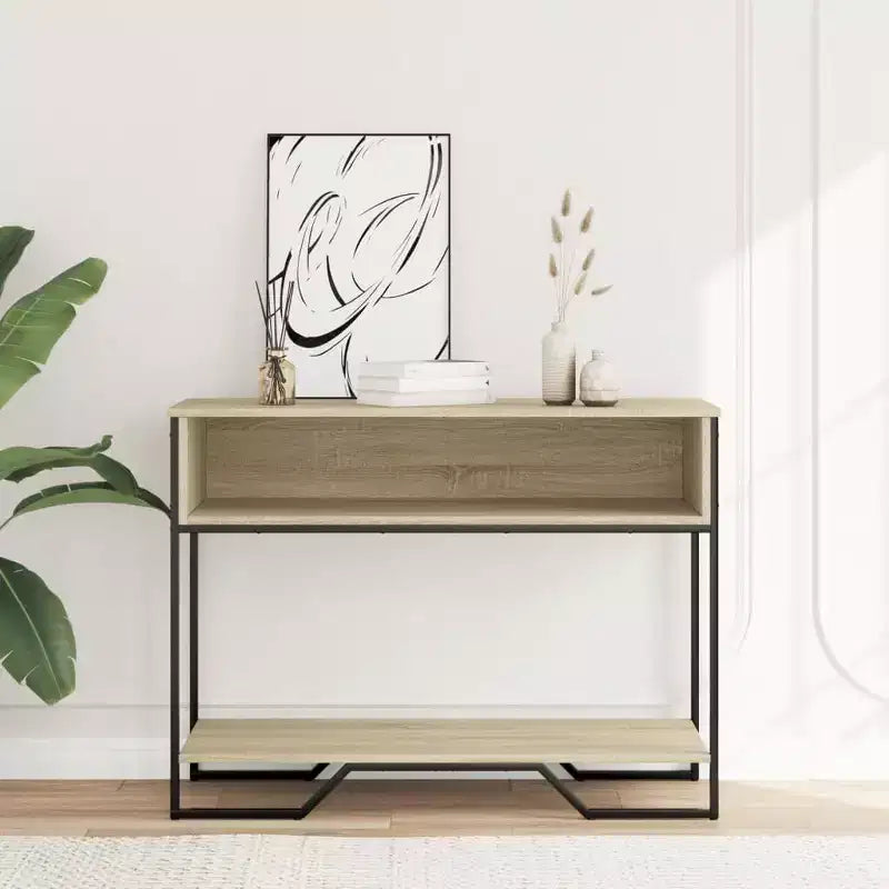 Clihome Modern Warm Spacious Sonoma Console Table for Entryway, Sturdy Capacity Hallway Table