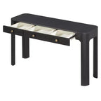 Console et table d'entrée rustiques Whisen, table basse robuste avec 3 tiroirs dissimulés, pieds épais