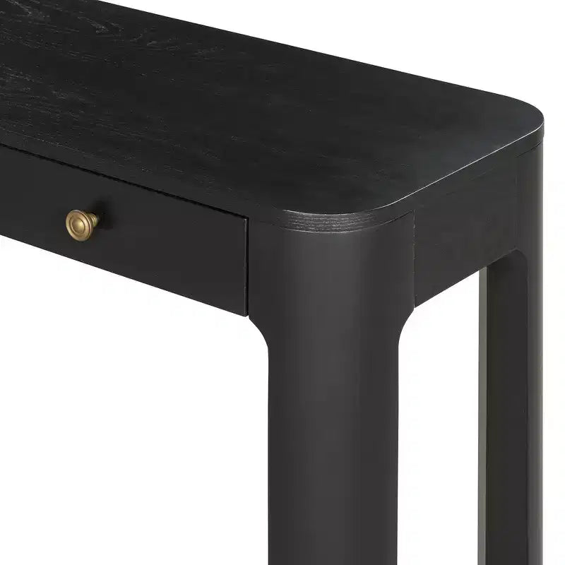 Console et table d'entrée rustiques Whisen, table basse robuste avec 3 tiroirs dissimulés, pieds épais