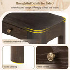 Console et table d'entrée rustiques Whisen, table basse robuste avec 3 tiroirs dissimulés, pieds épais