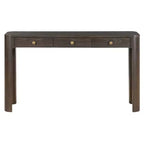 Console et table d'entrée rustiques Whisen, table basse robuste avec 3 tiroirs dissimulés, pieds épais