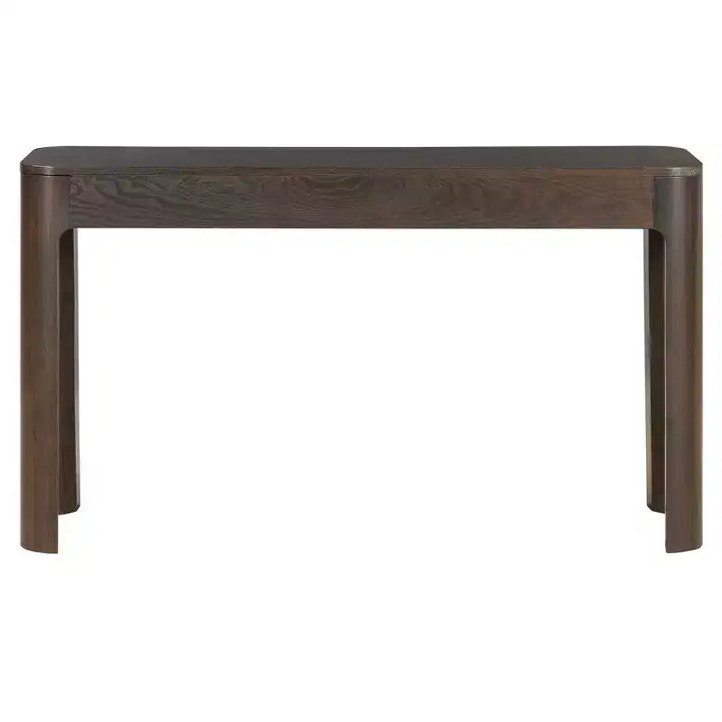 Console et table d'entrée rustiques Whisen, table basse robuste avec 3 tiroirs dissimulés, pieds épais