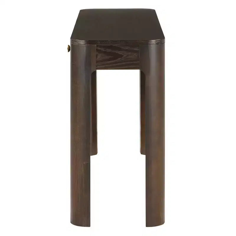 Console et table d'entrée rustiques Whisen, table basse robuste avec 3 tiroirs dissimulés, pieds épais