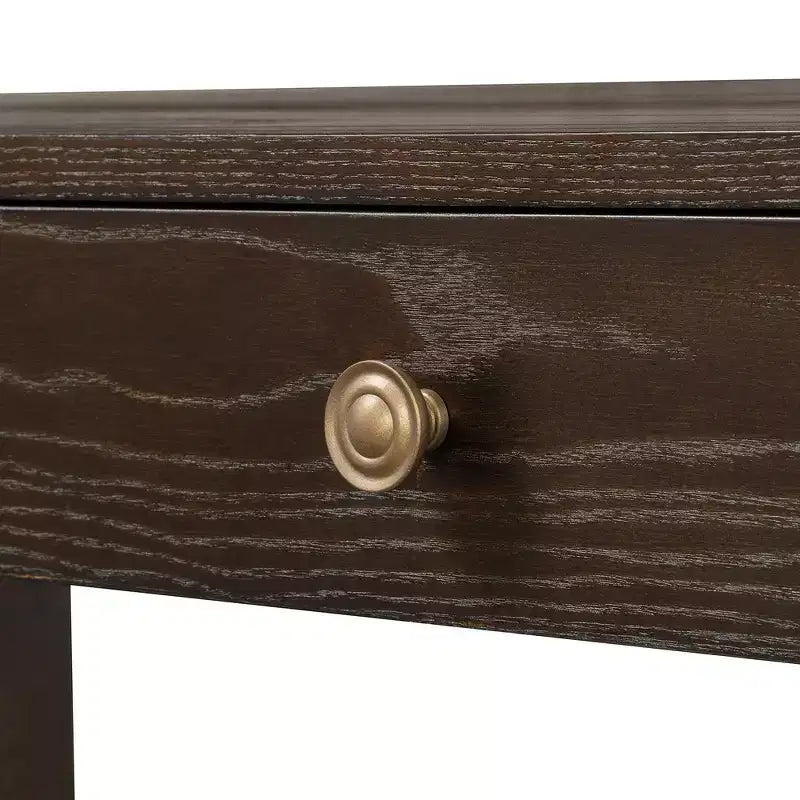 Console et table d'entrée rustiques Whisen, table basse robuste avec 3 tiroirs dissimulés, pieds épais