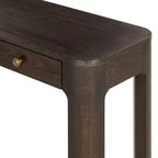 Console et table d'entrée rustiques Whisen, table basse robuste avec 3 tiroirs dissimulés, pieds épais
