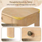 Console et table d'entrée rustiques Whisen, table basse robuste avec 3 tiroirs dissimulés, pieds épais