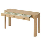 Console et table d'entrée rustiques Whisen, table basse robuste avec 3 tiroirs dissimulés, pieds épais