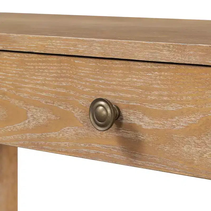 Console et table d'entrée rustiques Whisen, table basse robuste avec 3 tiroirs dissimulés, pieds épais