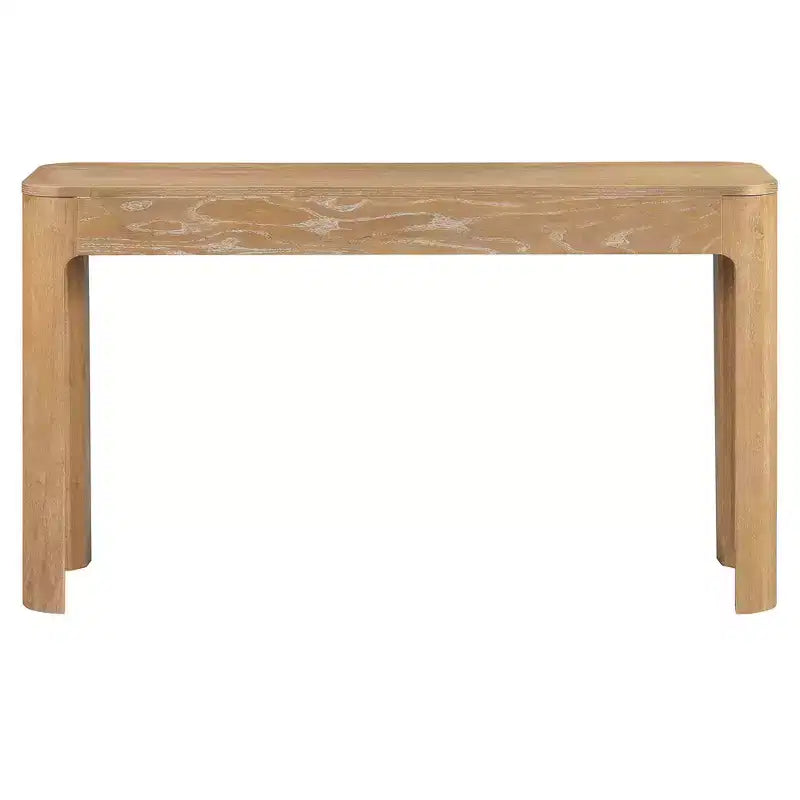 Console et table d'entrée rustiques Whisen, table basse robuste avec 3 tiroirs dissimulés, pieds épais