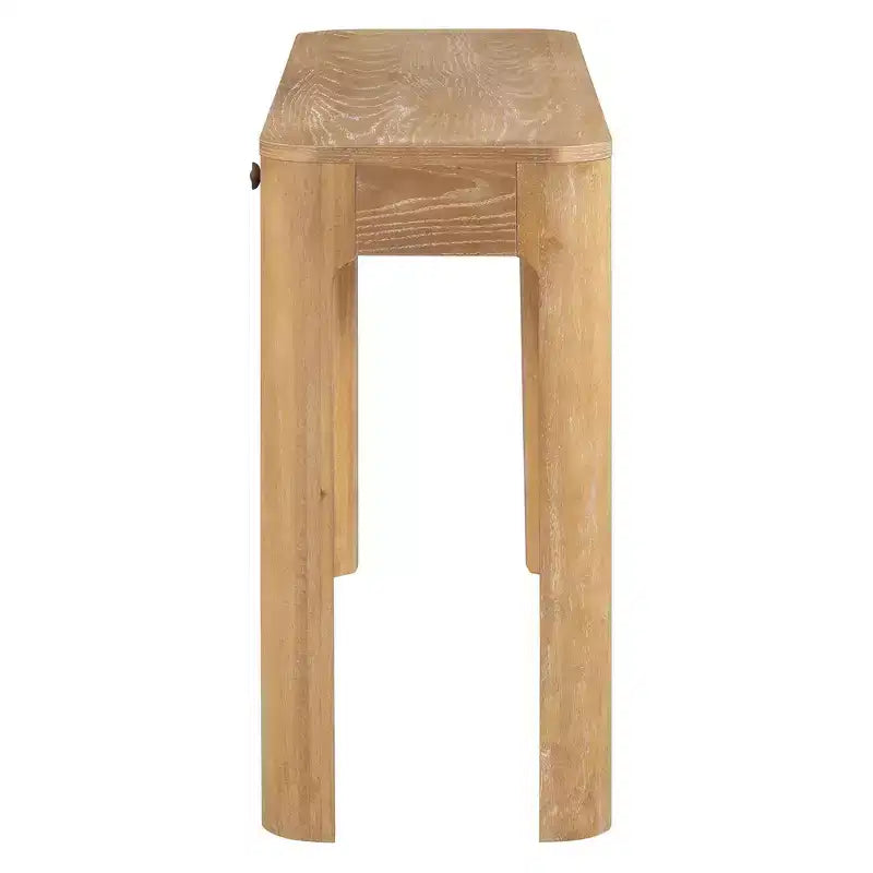 Console et table d'entrée rustiques Whisen, table basse robuste avec 3 tiroirs dissimulés, pieds épais
