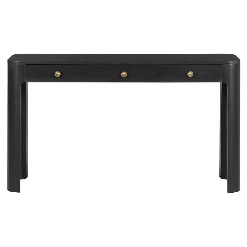 Console et table d'entrée rustiques Whisen, table basse robuste avec 3 tiroirs dissimulés, pieds épais