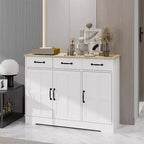 Buffet Cabinet Storage Sideboard with 3 Drawers & 3 Doors Shelves Console Table Farmhouse Server Bar Wine Cabinet
