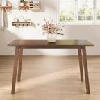 Heynemo Wood Dining Table for 4, Farmhouse Rectangular Kitchen Table, 300LBS Capacity, Small Modern Dinette Table for Dining Room, Living Room, Brown