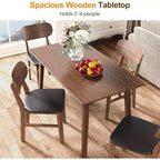 Heynemo Wood Dining Table for 4, Farmhouse Rectangular Kitchen Table, 300LBS Capacity, Small Modern Dinette Table for Dining Room, Living Room, Brown