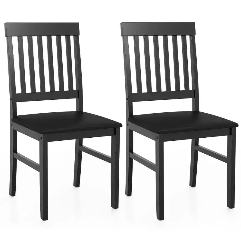 Heynemo Chaises de Salle à Manger en Bois, Lot de 2, Chaises Modernes avec Pieds en Bois Massif, Capacité de 159 kg, Siège d'Appoint en Similicuir pour Cuisine
