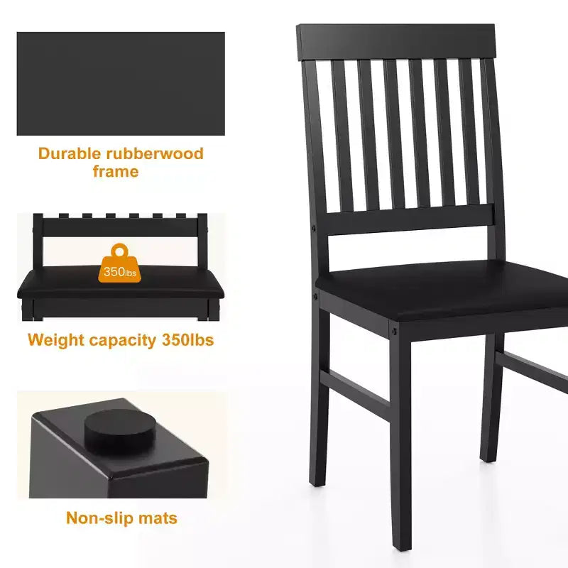 Heynemo Chaises de Salle à Manger en Bois, Lot de 2, Chaises Modernes avec Pieds en Bois Massif, Capacité de 159 kg, Siège d'Appoint en Similicuir pour Cuisine