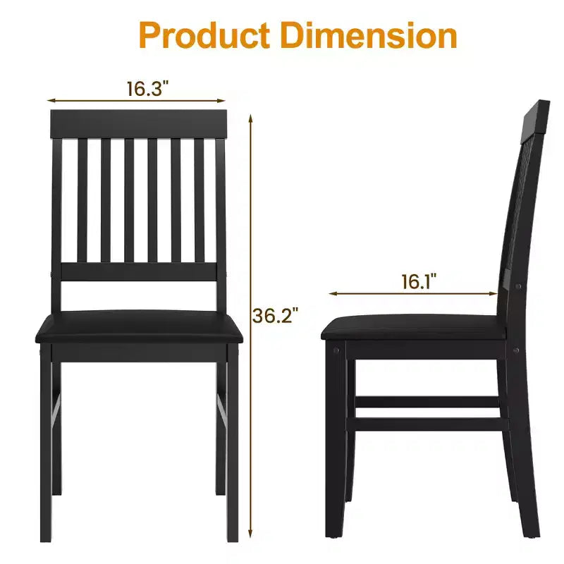 Heynemo Chaises de Salle à Manger en Bois, Lot de 2, Chaises Modernes avec Pieds en Bois Massif, Capacité de 159 kg, Siège d'Appoint en Similicuir pour Cuisine