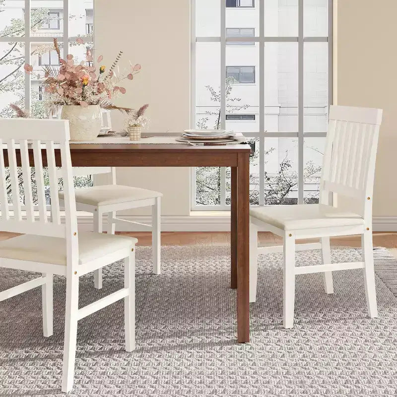 Heynemo Chaises de Salle à Manger en Bois, Lot de 2, Chaises Modernes avec Pieds en Bois Massif, Capacité de 159 kg, Siège d'Appoint en Similicuir pour Cuisine